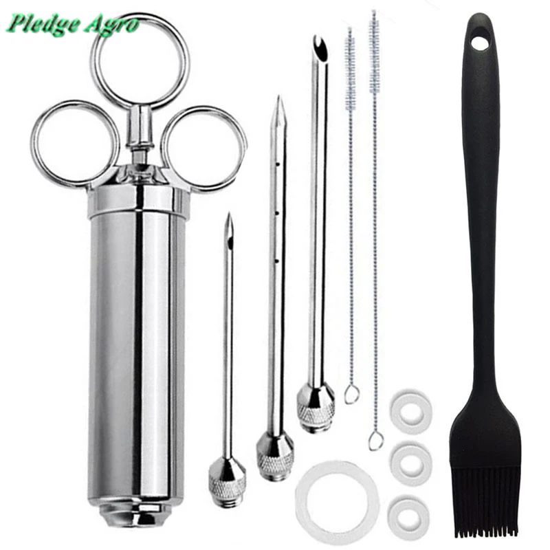 

Marinade Meat Injector Syringe Kit Sauces Steak Gun Needle Stainless Steel Turkey Cooking BBQ Barbecue Flavor Seasoning Grill