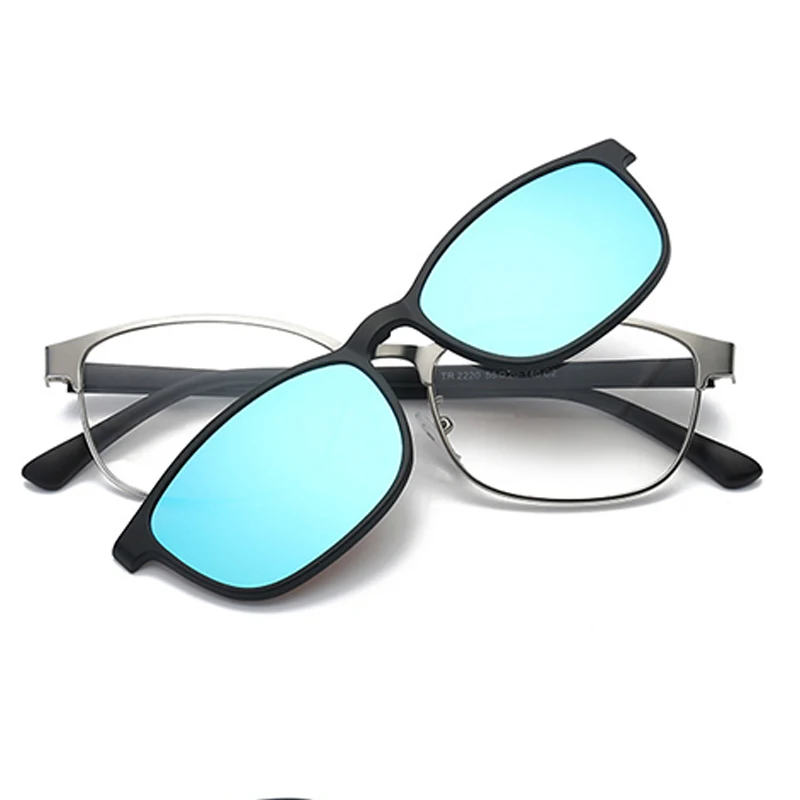 Оправа для очков компьютерные мужские и женские поляризованные прикрепляемые линзы солнцезащитные очки магнитные для мужчин женские очки для глаз BC336 - Цвет оправы: BC336 Blue