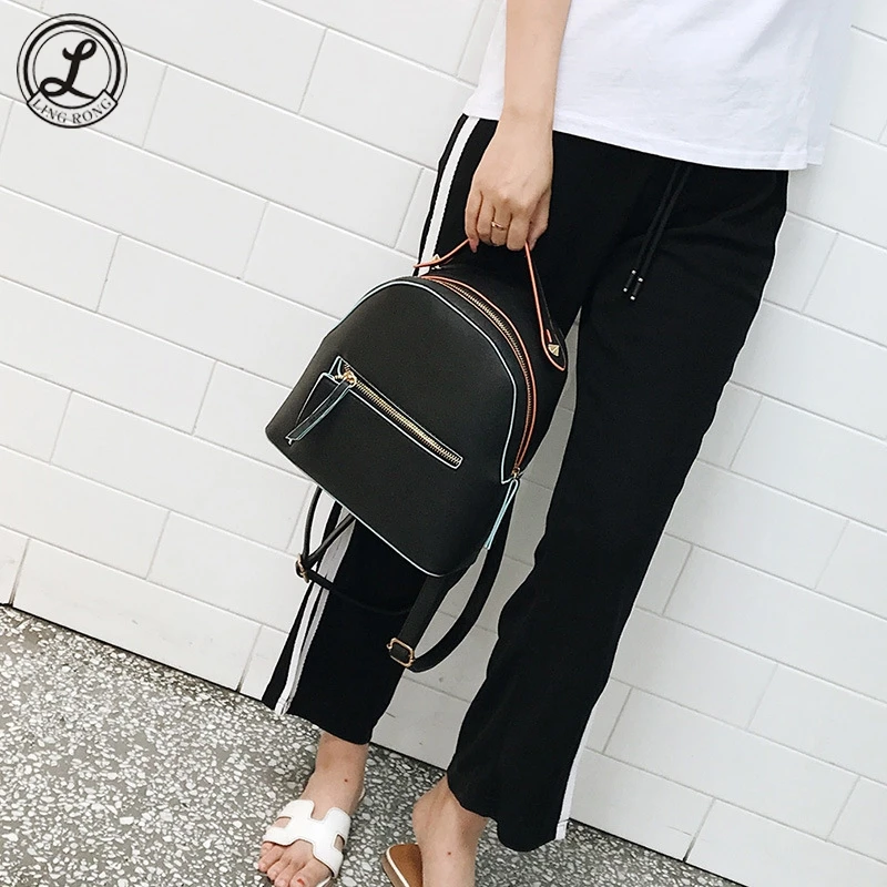 Korean PU Backpacks for Women Preppy Style Women Mini School Bags for Teenagers Fashion Small Schoolbags