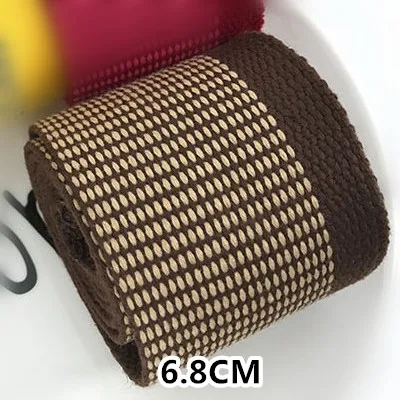 58 мм 60 мм 68 мм тесьма полосатый полиэстер тесьма лента саржа лента для одежды сумки обувь швейная тесьма DIY - Цвет: coffee