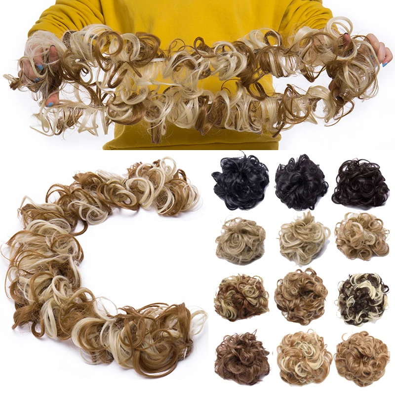 S noilite 80 см резинка для волос шиньон синтетические волосы наращивание Updo Twining