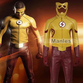 

The Flash Season 3 Kid Flash Costume Cosplay Wally West Adult Men Outfit Superhero Halloween Cosplay Costume Without Boots Party