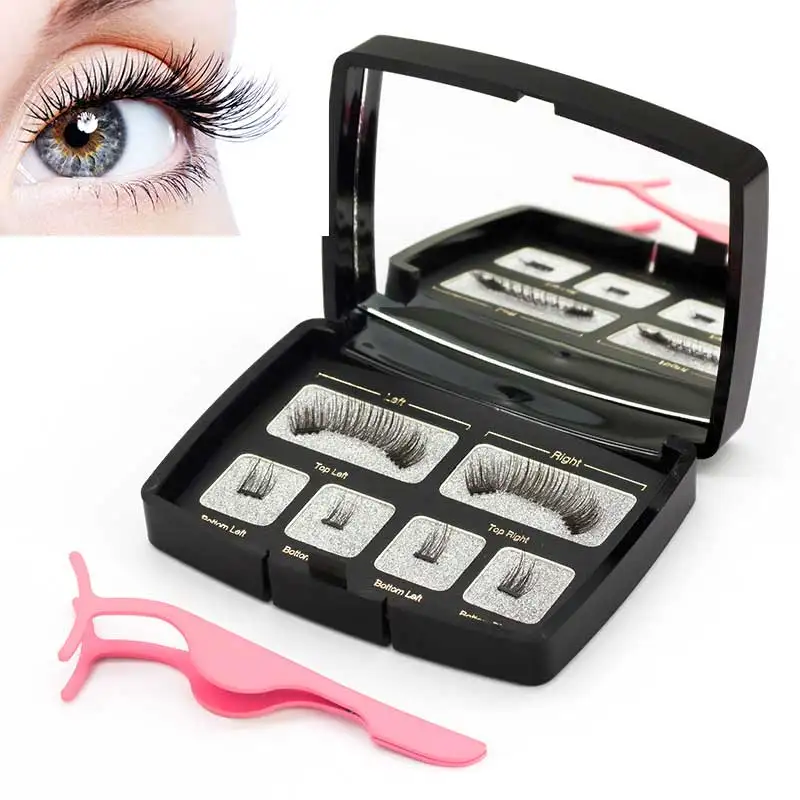

Genailish 3d extension eyelashes 2pairs reuse natural false long eyelashes handmade 3D/6D magnetic lashes with gift box SCT-3