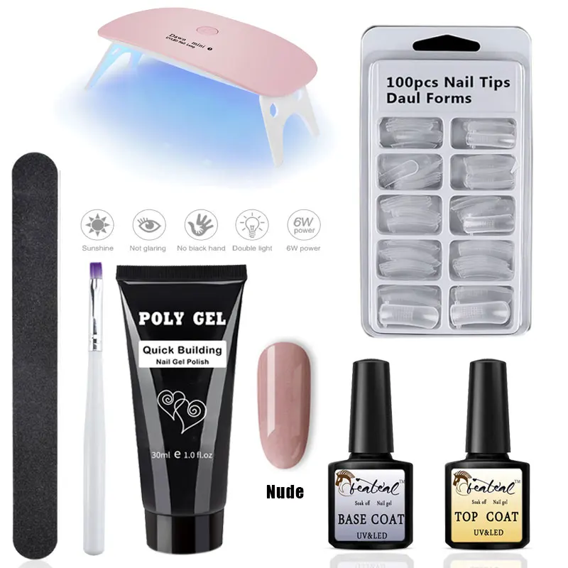 Juego de Gel de poligel de 30g Kit de Gel de acrílico de uñas Rosa Blanco claro cristal UV Builder Gel realce Slip Solution rápido extensión de Gel Juego de Gel de poligel de 30g Kit de Gel de acrílico de uñas Rosa Blanco claro cristal UV Builder Gel realce Slip Solution rápido extensión de Gel