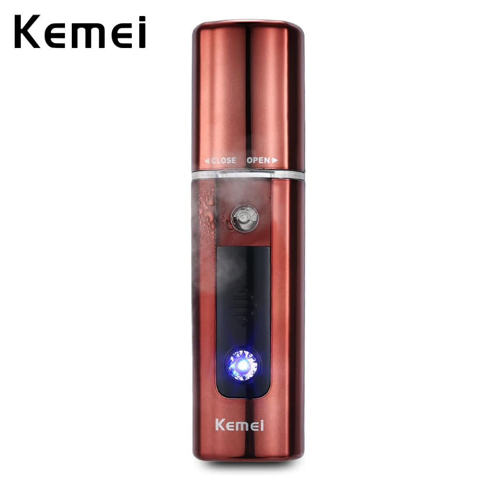 

Kemei ультразвуковой Nano Лица Пароход мистер лица туман холодный Спрей сильной удобный 1 час зарядки Plug Перезаряжаемые раздвижные Mini-USB