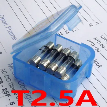 

(10 pcs/lot) T2.5A 250V 5 x 20mm Slow Blow Glass Tube Fuse, UL VDE RoHS Approved, 2.5 Amp.