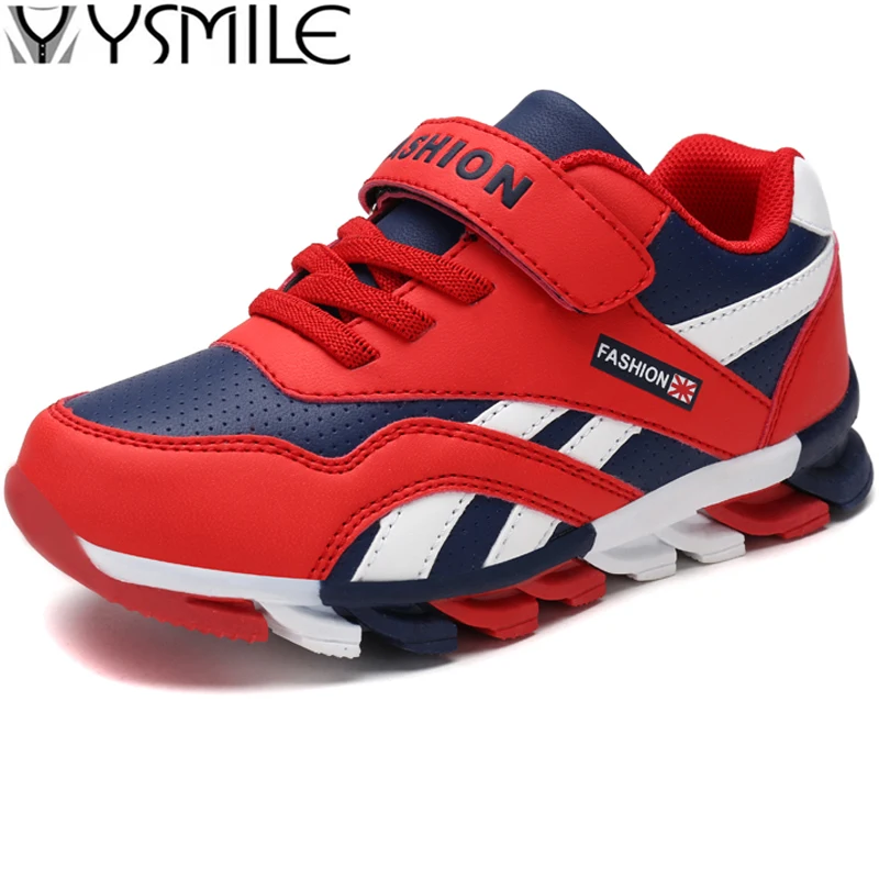 

Thick Sole Non-slip Rubber Leather Kids Sneakers Boys Running Shoes Footwear Children Sports Shoes Outdoor Boy Walking Shoes Red