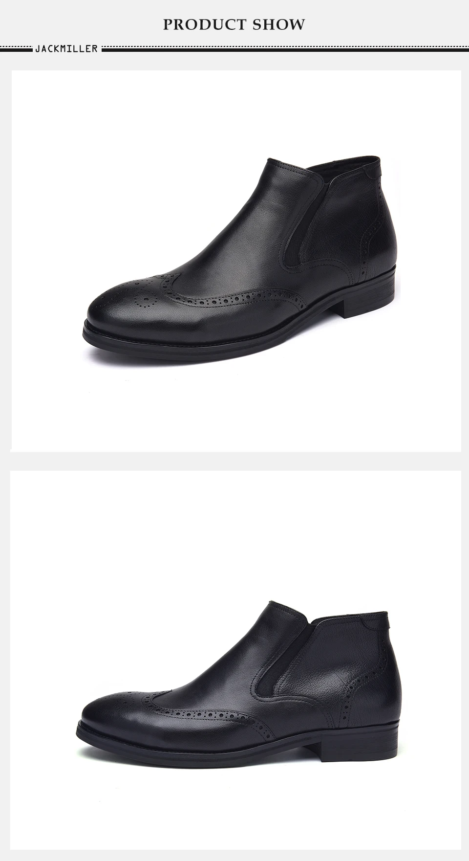 Jackmiller/Брендовые мужские ботинки; сезон весна-осень; мужские кожаные ботинки из коровьей кожи; Осенняя обувь черного цвета на резиновой подошве с боковой молнией