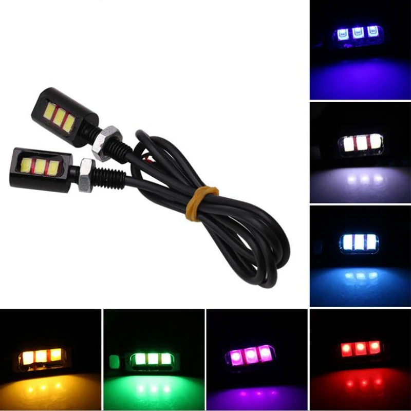 

1Pcs !! 12V Universal Car Auto Motorcycle Car 2 LED Tail Number License Plate Light Screw Bolt Eagle Eye Lights Lamp
