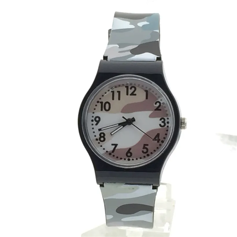 Высококачественные детские Relogio Masculino модные камуфляжные часы кварцевые наручные часы для девочек и мальчиков подарки для детей Saat - Цвет: Черный