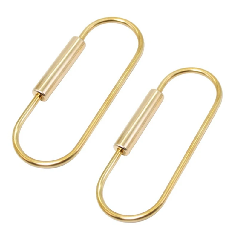 

Durable Screw Lock Clip Key Chain Ring, Simple Style Car Keychain for Men Women (Pack of 2) (2 Long Type)