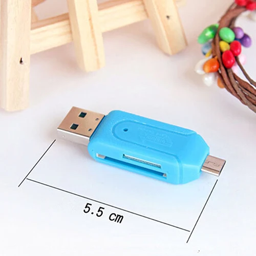 2 in 1 USB OTG SD Card Reader Universal Micro USB TF SD Card Reader for 4