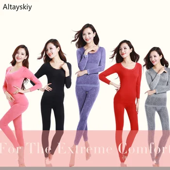 

Thermal Underwear Women Lace O-Neck Abdomen Breathable Womens Body Building Shaped Suit Soft Warm Comfortable Colorful Chic Fit
