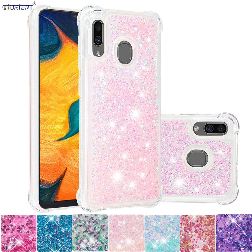 

For Samsung Galaxy A20 A30 Wide4 Bling Glitter Bumper Case SM-A205FN/DS SM-A305FN/DS Cute Liquid Soft Cover Wide 4 SM A205FN/DS