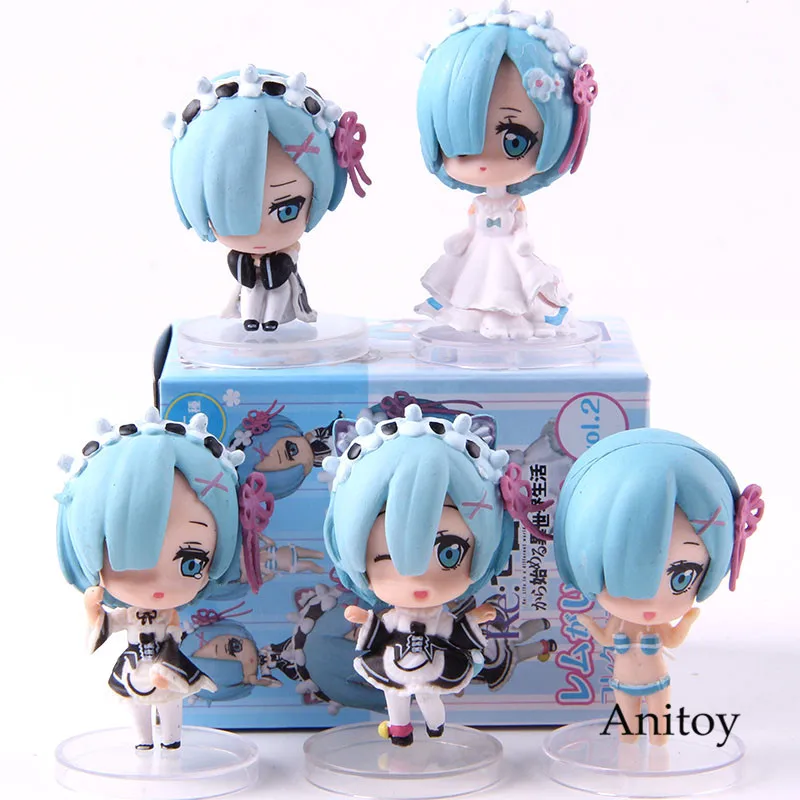 

Re Zero Re:life in a Different World from Zero Ram Figure Vol.2 Nendoroid Doll PVC Collectible Model Toy 5pcs/set