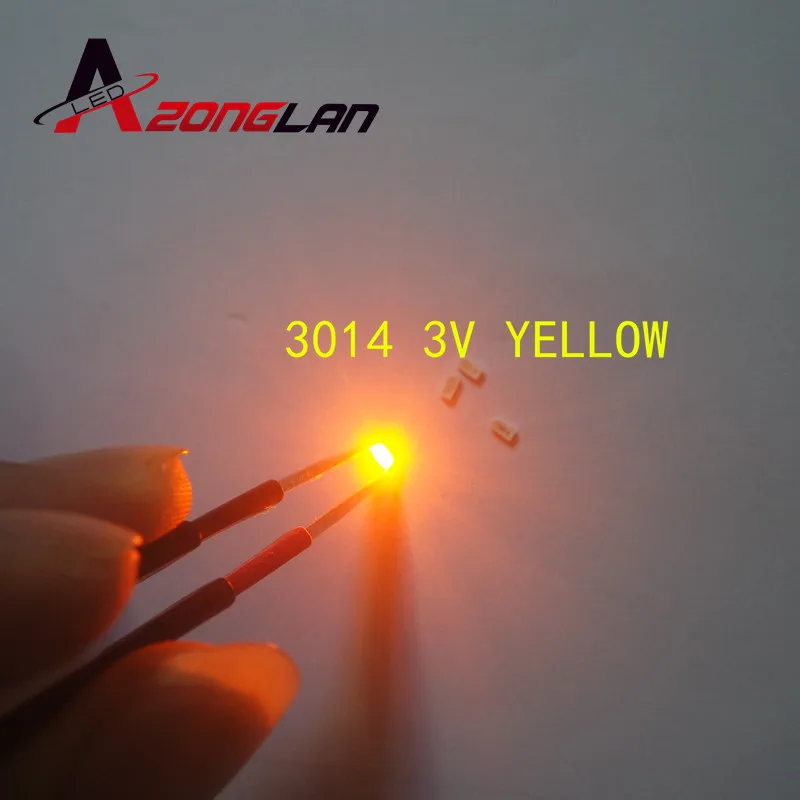 50 шт. 3014 SMD LED чип желтый ультра яркий 0 1 Вт 6 8LM 30mA 3V поверхностное крепление