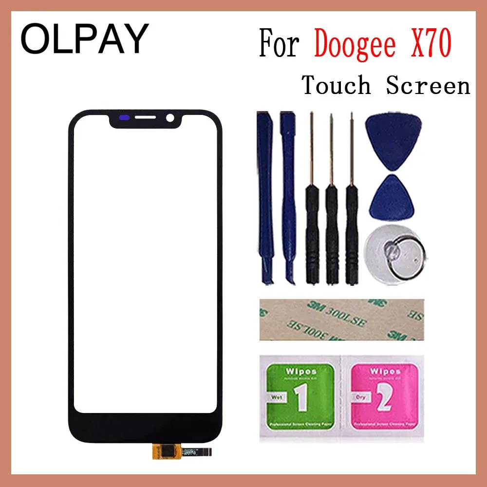 OLPAY 5,5 ''Для Doogee X70 X 70 сенсорный экран стекло дигитайзер панель объектив сенсор стекло Бесплатный клей и салфетки