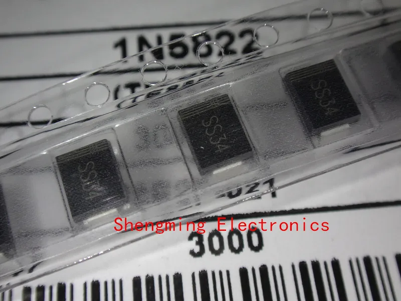 100 шт. диоды Шоттки SS34 1N5824 IN5822 3A 40V SMB 4 х3 6 мм | Электронные компоненты и