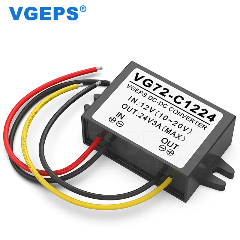 

12V to 24V 3A boost power module, 12V to 24V 72W boost converter, VGEPS, CE certification