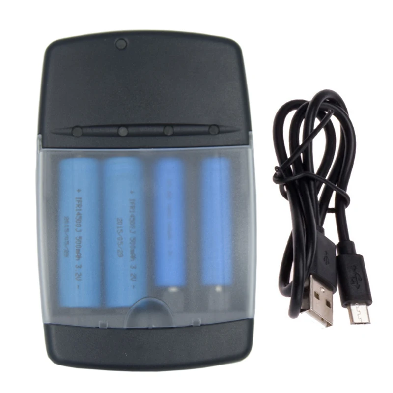 

4 Slots LED usb Battery Charger For 14500 10340 10440 16340 LiFePO4 3.2V Rechargeable Batteries intelligent battery charger