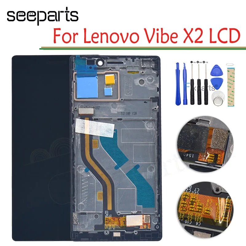

For Lenovo Vibe X2 LCD Display + Touch Screen Digitizer Assembly With Frame Free Shipping + Tools
