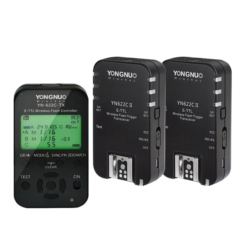 Yongnuo YN622C TX Transmitter + 2pcs YN622C II Receiver Wireless Flash