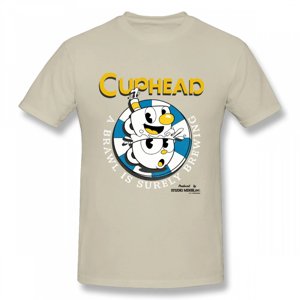 Cuphead/футболка Homme, футболка для мальчиков,, 3D принт, футболка с круглым вырезом для мальчиков - Цвет: Хаки
