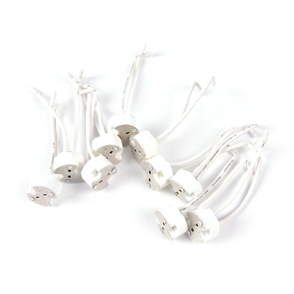 

5/10PCS New 7CM LED Strip Connector MR16 GU5.3 Socket Light Bulb Lamps Holder Base Wire Connector lamp holder