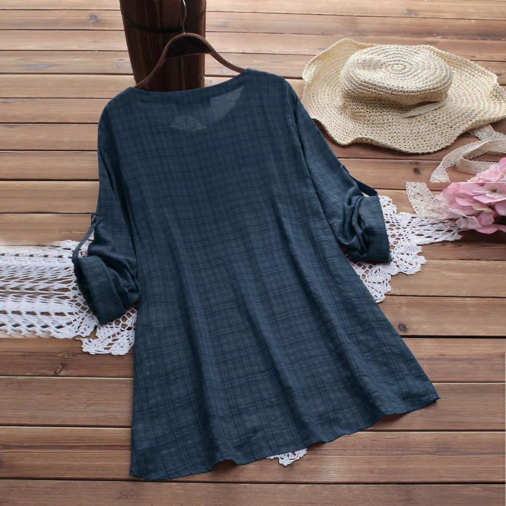 Женские блузки Camisa Feminina, повседневные хлопковые топы с пуговицами размера плюс, футболка, сетчатая Свободная блузка Chemise Femme