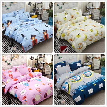 

New Creative 4pcs pieces Bedding Set Kids Girl Bed Linen Full King Queen Twin Single Size Duvet Cover 1.5m 1.8m 2m 2.2m Bedsheet
