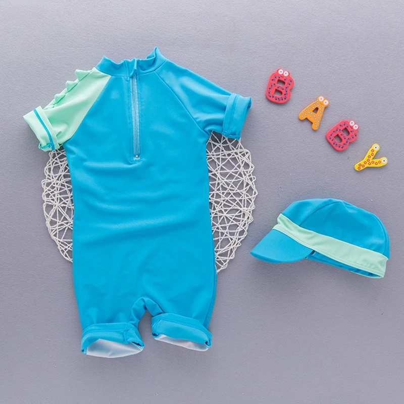 Baby Boys Swimsuit Girl Children's Swimsuit Cute Kids Bathing Suit Baby Boy Swimwear 2pcs Hat
