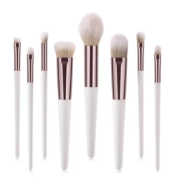 

New Premium Makeup Brush 8pcs Set Foundation Blending Blush Concealer Eye Shadow Synthetic Fiber Bristles Kit Gold Fast shipping