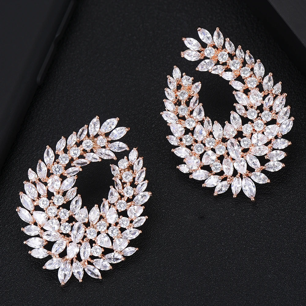 

missvikki 4 Colors Attractive Luxury Design Noble Crystal Earrings For Women Rhinestone Earring Bridal Wedding Party Jewelry