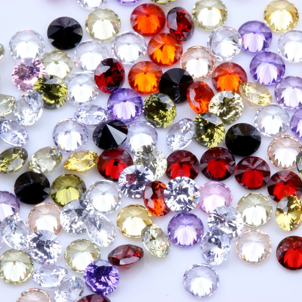 

Mixed Colors 1.0-4.0mm 1000pcs AAAAA+ CZ Stone Round Cut Beads Cubic Zirconia Synthetic Gems For Jewelry