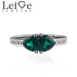 925 серебро лаборатории Изумрудное кольцо трлн. двойной камень зеленый камень Обручальные кольца для Для женщин может камень