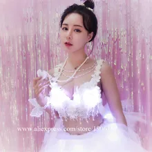 Новый Дизайн 2018 Мода Led девушка Для женщин DJ певица сцена сексуальное платье led костюмы одежда