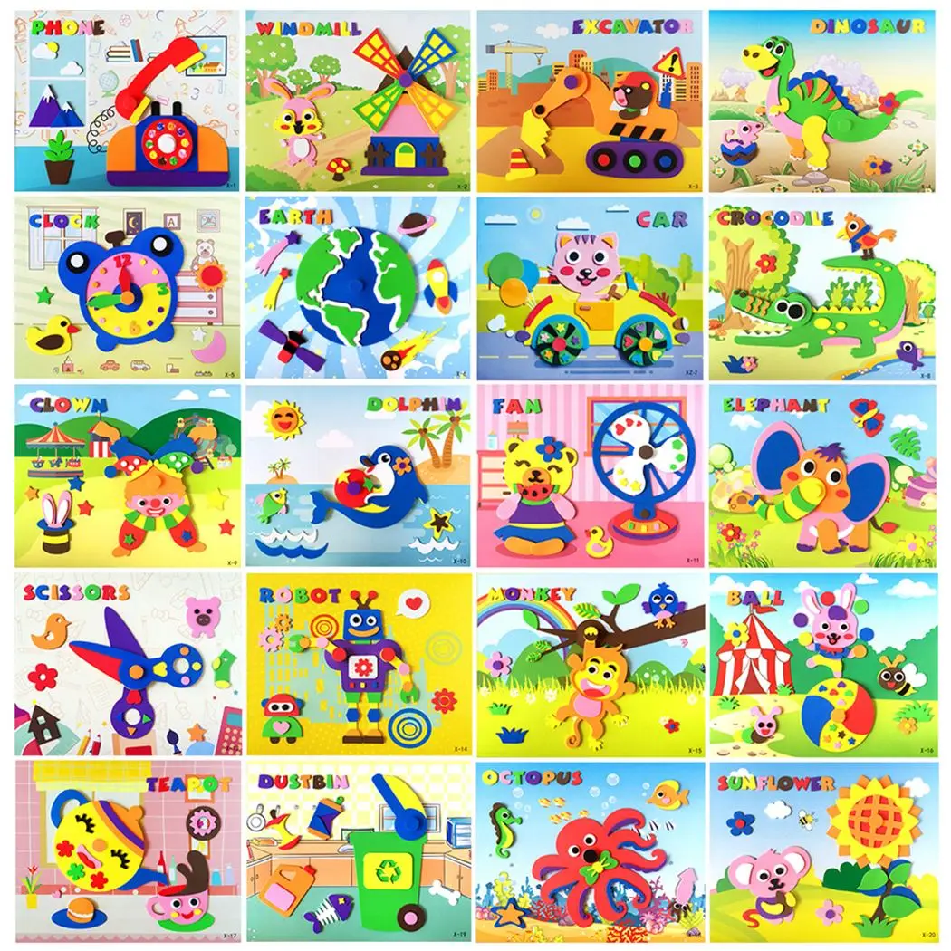 20 шт. Стикеры Art комплект творческий ручной работы Art комплект Развивающие игрушки для детей