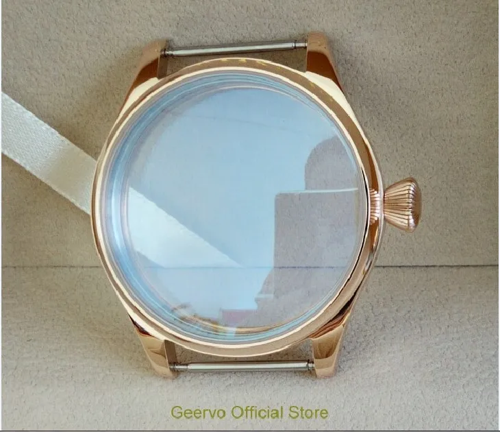 Rosa de Ouro Movimento a Forma de Diamante da Coroa Inoxidável Assista Cases Galvanizados 18 k Ajuste Eta 6497 – 6498 011a 44mm Aço 316l