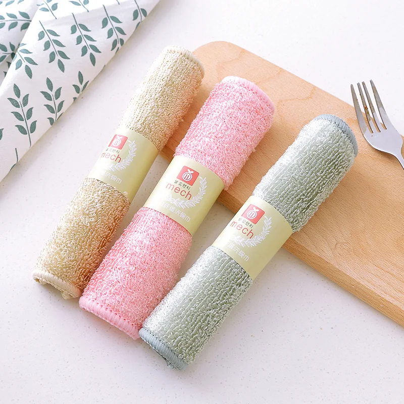 

Kitchen Anti-grease wipping rags efficient Bamboo Fiber Cleaning Cloth home washing dish Multifunctional Cleaning Tools
