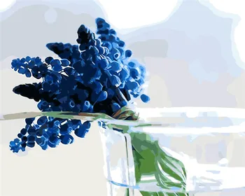 

Jakaranda flowers blue oil Painting picture By Numbers Drawing coloring by numbers DIY drawing living room kitchen decoration