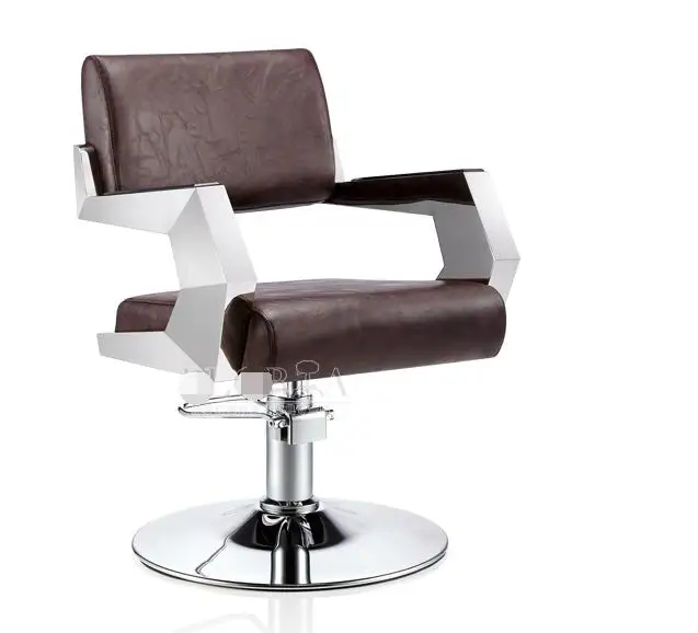 0077Hair salon personalized hair chair. Adjustable chair. Stainless steel handrail..  5222