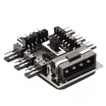 

PC Computer IDE Molex 1 to 8 Multi Way Splitter Cooler Cooling Fan Hub 4/3pin 12V Power Socket PCB Adapter 2 Level Speed Control