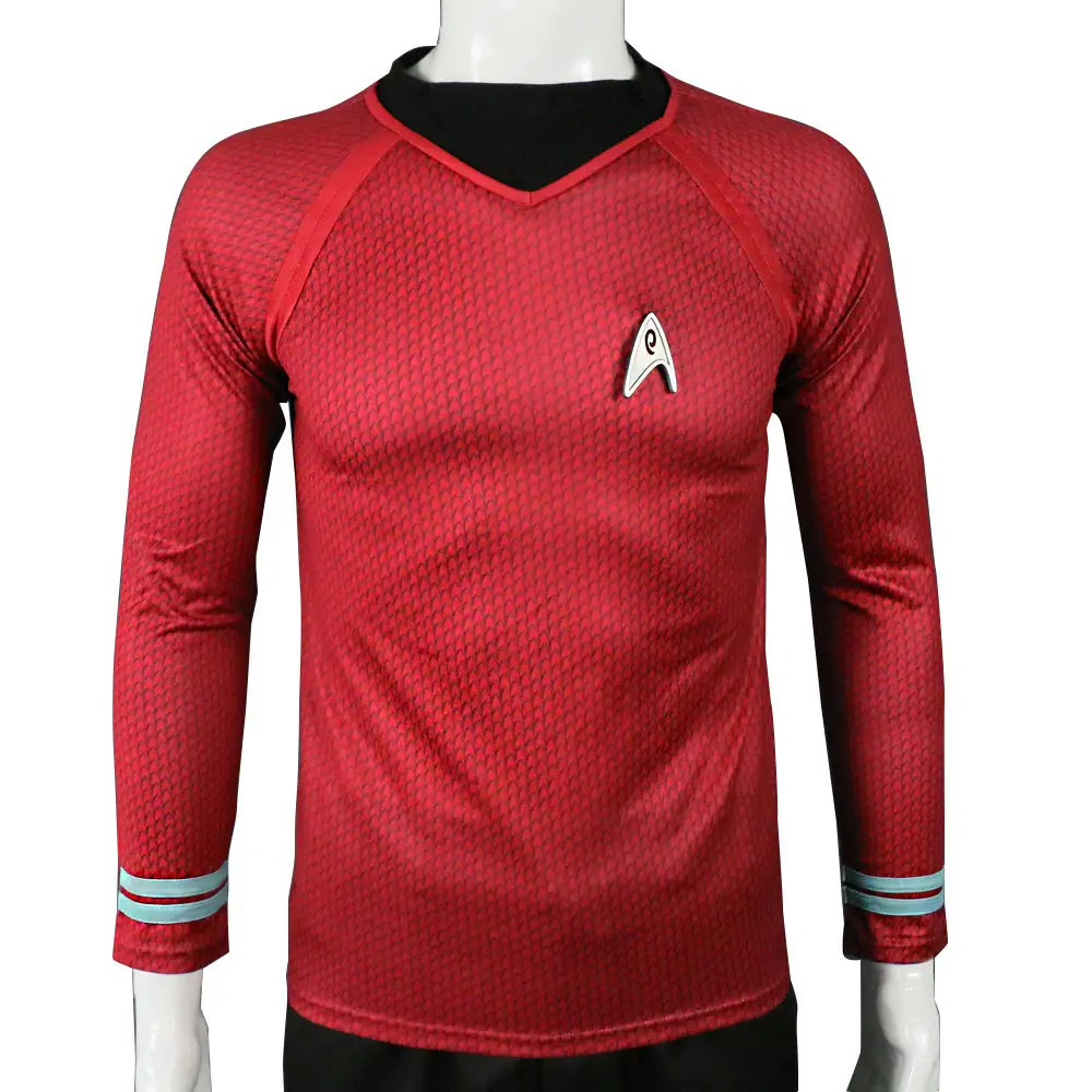 Startreks в темноте капитан Кирк костюм для косплея форме рубашки красная | Костюмы из фильмов и ТВ -33040500280