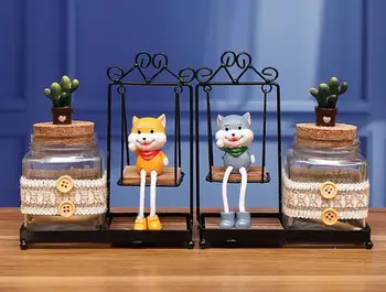 

Cute cartoon resin handicraft decoration creative home dog resin set decoration lovers gifts manufacturers source