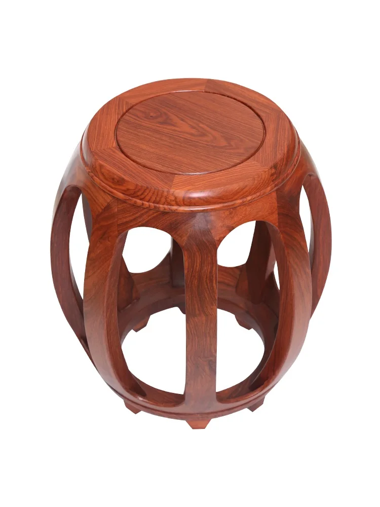 Mahogany drum stool antique Chinese solid wood round stool rosewood drums rosewood sitting pier