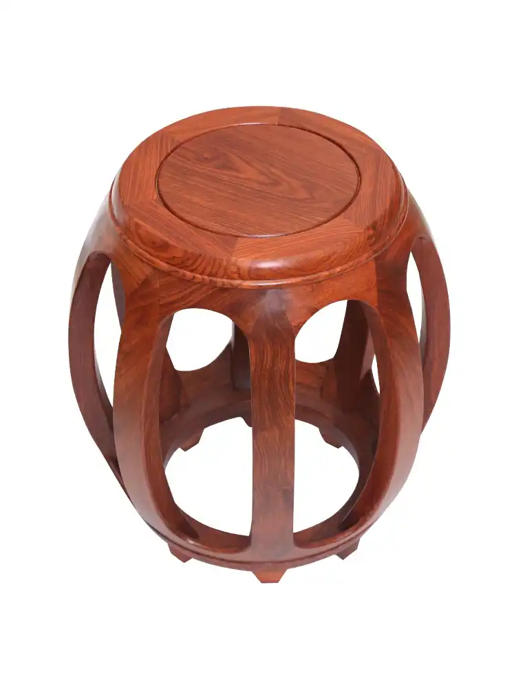 Mahogany Drum Stool Antique Chinese Solid Wood Round Mahogany Drum Stool Antique Chinese