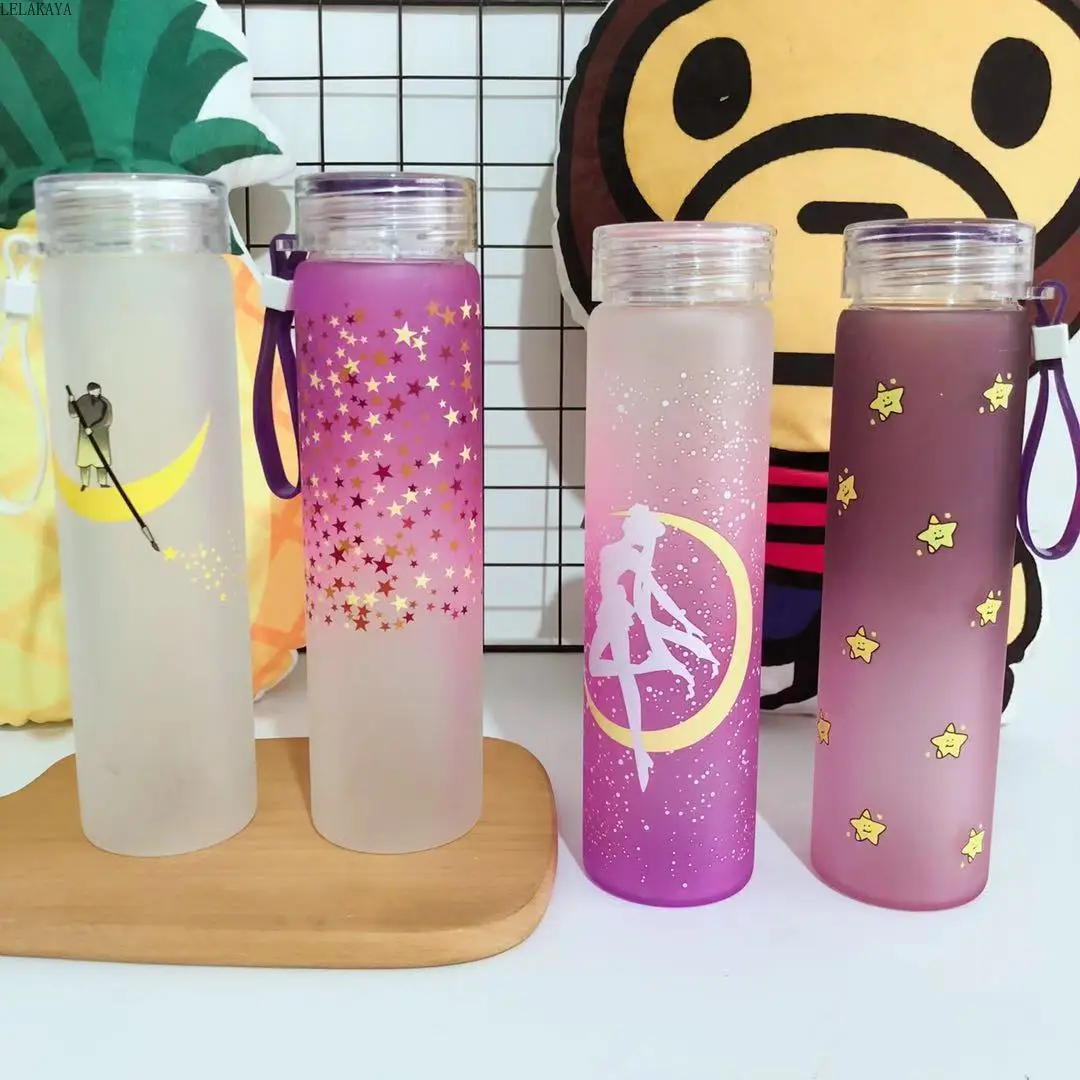 

1pcs 500ml Sailor Moon Plastic Colorful Cup Anime Action Figure Printed heat-resistant Hand cup with Lid Portable Water Cup New