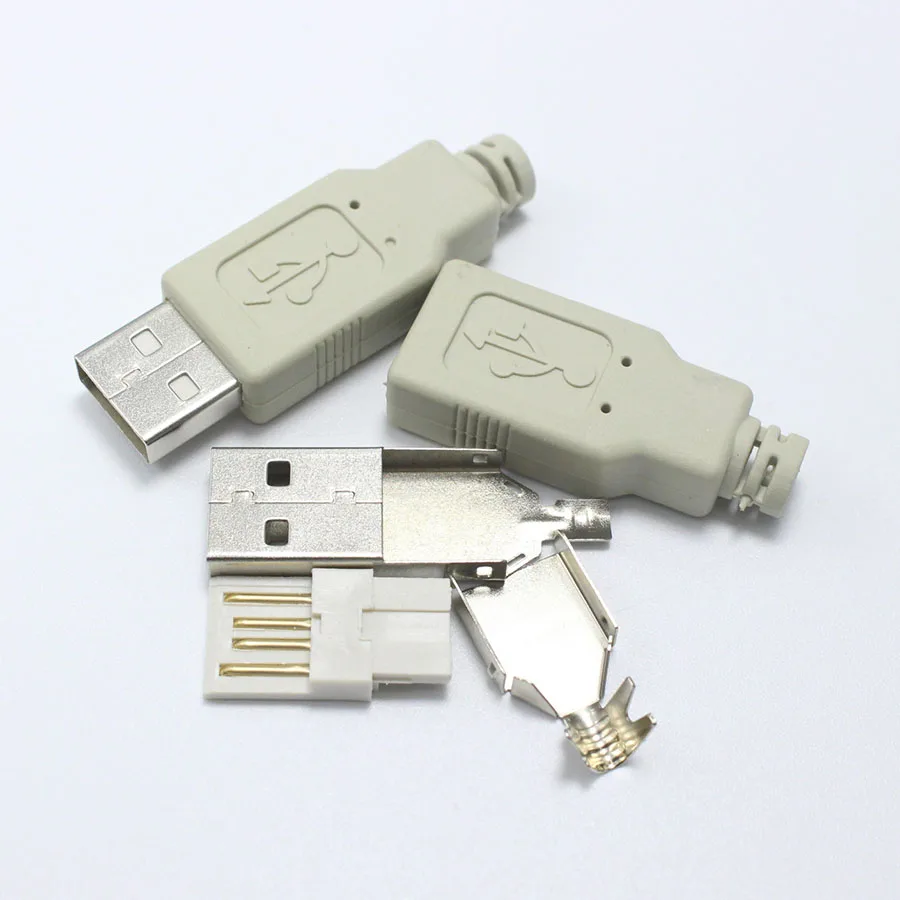 EClyxun, 1 шт., тип A, мужской, USB 2,0, удлинитель, шнур, адаптер, синхронизация данных, конвертер, 4 в 1, сделай сам, Ремонтный разъем, сварка