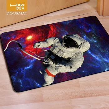 

HUGSIDEA Tapis Home Carpet 3D Cool Astronaut Printed Non-slip Floor Carpet for Living Room Bedroom Kitchen Entrance Doormat Rug