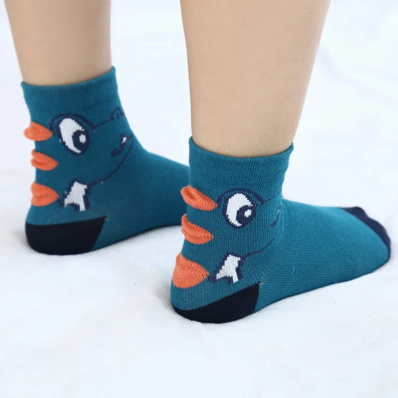 

5 Pairs/set Cute Soft Spring Striped Autumn Animals Baby Kids Socks Infant Boys Girls Children Newborn Dinosaur Stuff